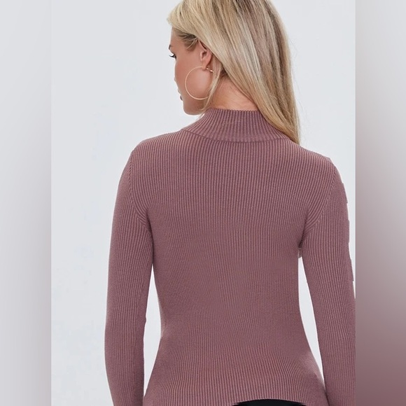 Forever 21 Ribbed Ladder Cutout Sweater - Purple - Size Small - NEW With Tag - Picture 4 of 8